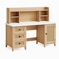 Bureau avec rangement 120 x 60 x 130 cm en bois naturel style rétro