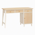Bureau 120 x 60 x 75 cm en bois beige et naturel avec rangements style scandinave