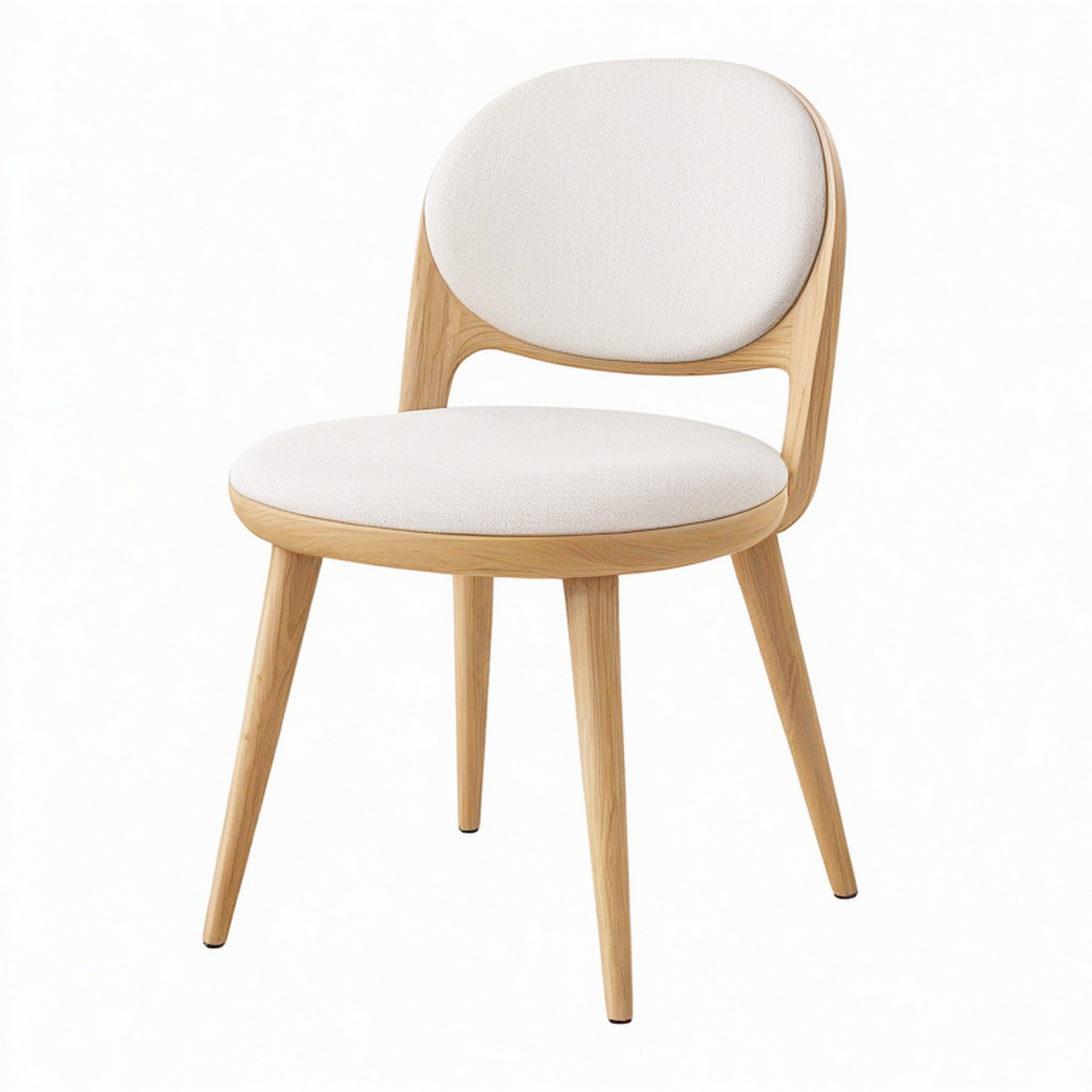 Chaise de salle à manger 55 x 58 x 82 cm en bois et tissu beige style contemporain