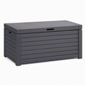 Coffre de rangement extérieur 120 x 60 x 63 cm en plastique noir à couvercle