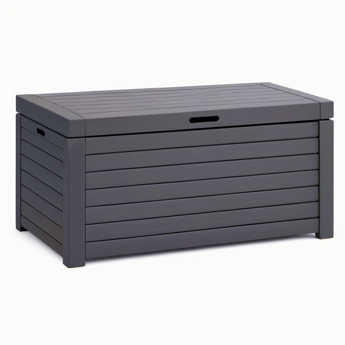 Coffre de rangement extérieur 120 x 60 x 63 cm en plastique noir à couvercle